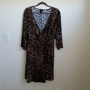 Leopard print wrap dress